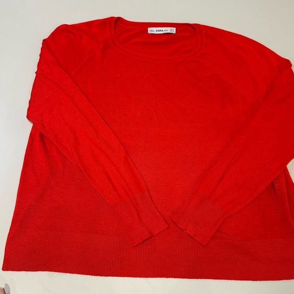 Zara Red knit Sweater Size Small - Picture 1 of 6